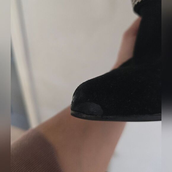 Saint Laurent Black Suede Pointed Toe Boots Size 8.5 - Picture 6 of 15